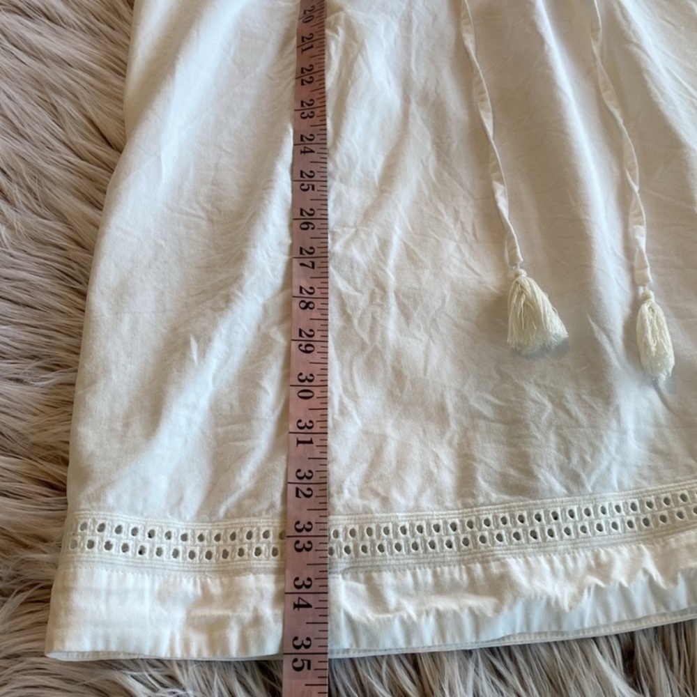 Madewell x Daryl K Beverly Lace Up Dress Pockets Tassels White Kerrigan Eyelet M - Picture 7 of 8